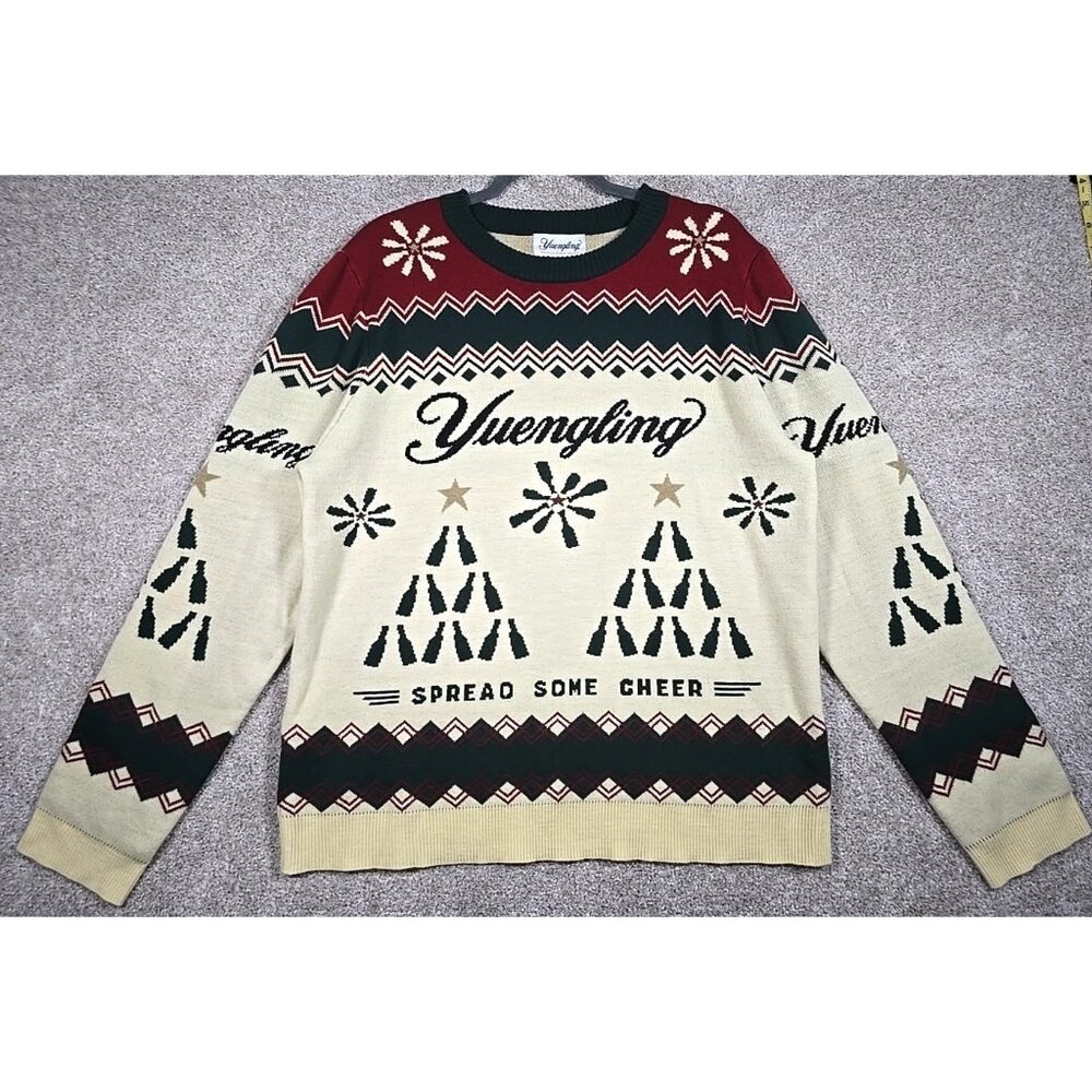 Yuengling Ugly Christmas Sweater Spread Some Cheer Pullover Festive Party Men L